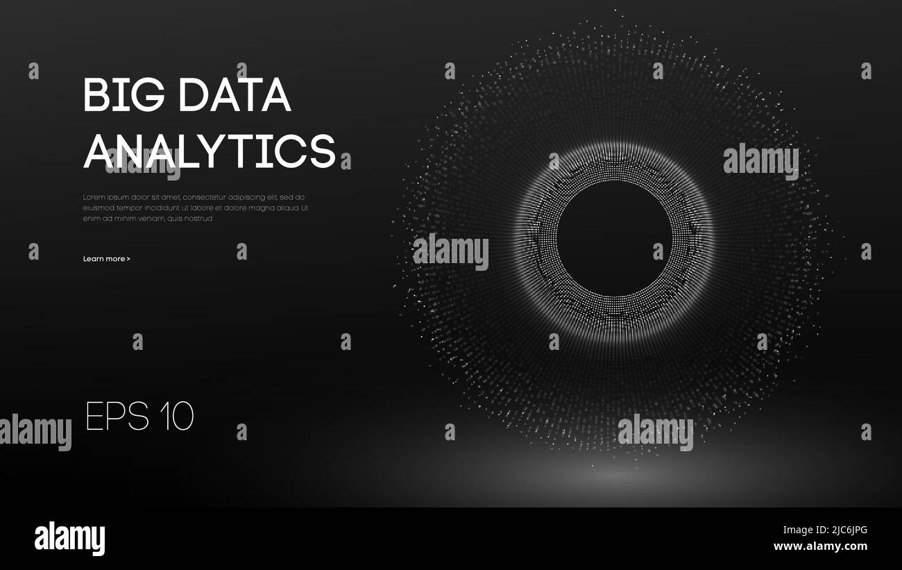 Visualizzazione dei big data. Contesto 3D. Sfondo della connessione Big Data. Tecnologia informatica ai TECH Wire Network futuristica visualizzazione dei dati a reticolo Illustrazione Vettoriale