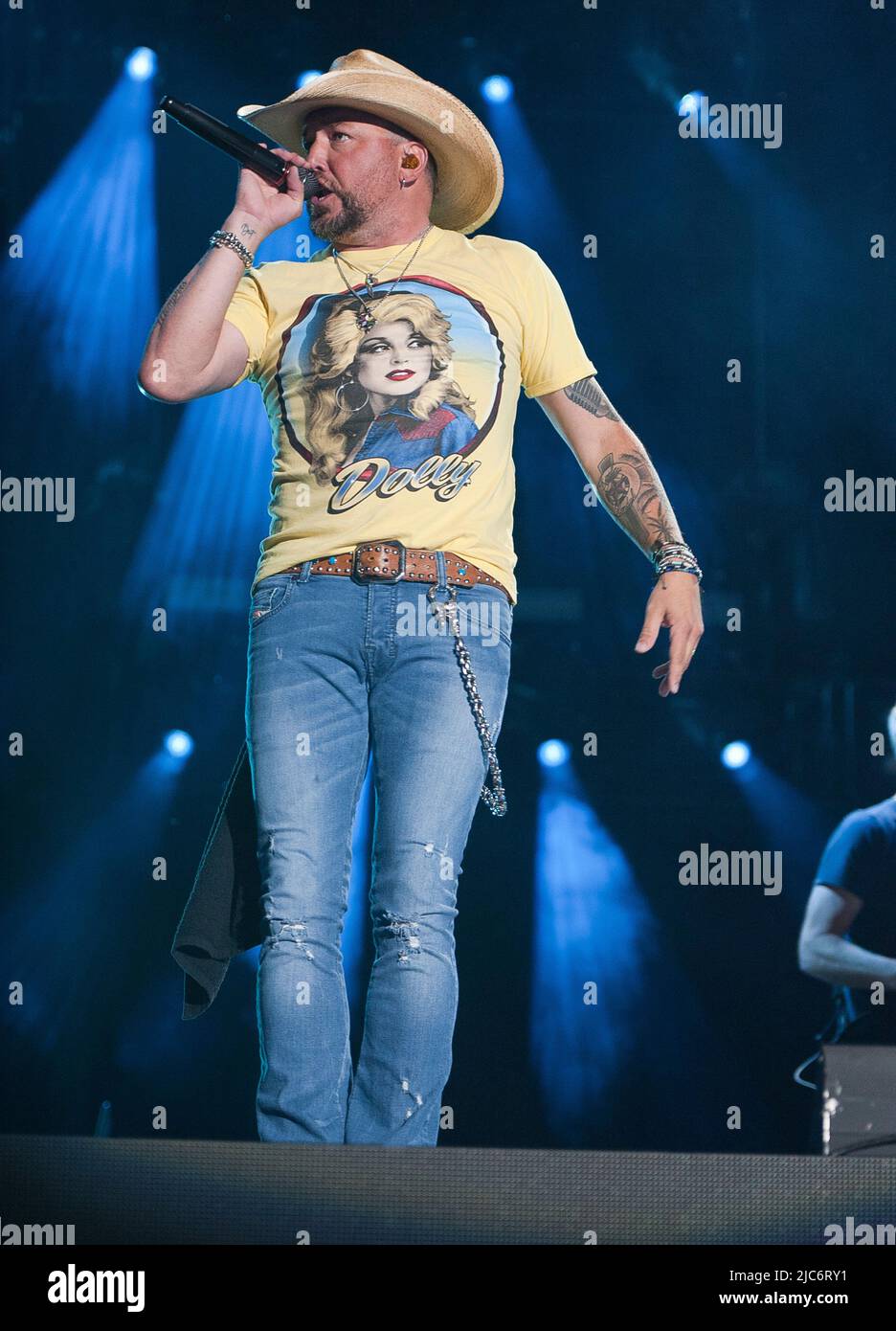 9 giugno 2022 - Nashville, Tennessee; USA - il musicista JASON ALDEAN si esibisce dal vivo al Nissan Stadium nell'ambito del CMA Music Festival del 2022 che si è svolto nel centro di Nashville. (Credit Image: © Jason Moore/ZUMA Press Wire) Foto Stock