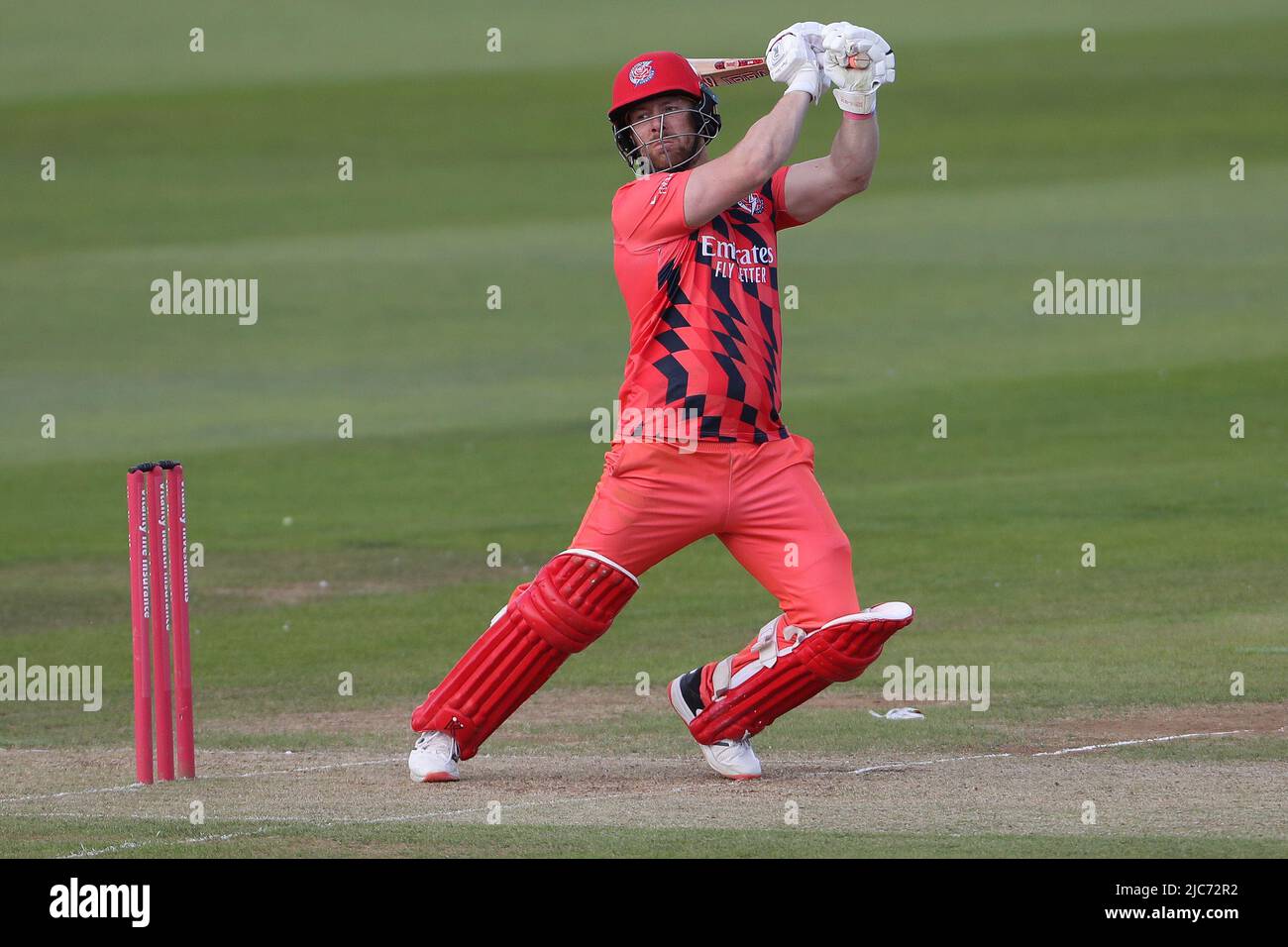 CHESTER LE STREET, UK GIU 10th Steven Croft del Lancashire batte durante la partita Vitality Blast T20 tra il Durham County Cricket Club e il Lancashire al Seat Unique Riverside, Chester le Street venerdì 10th giugno 2022. (Credit: Mark Fletcher | MI News) Credit: MI News & Sport /Alamy Live News Foto Stock