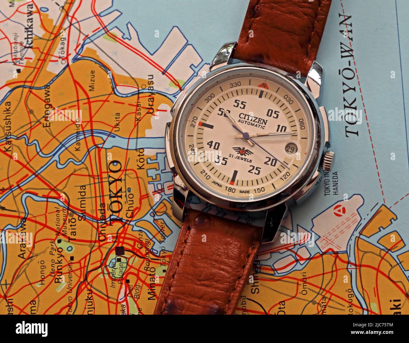 Citizen Watch Company, orologio automatico 21 Gioielli, prodotto in Giappone, a Nishitokyo, Tokyo Foto Stock