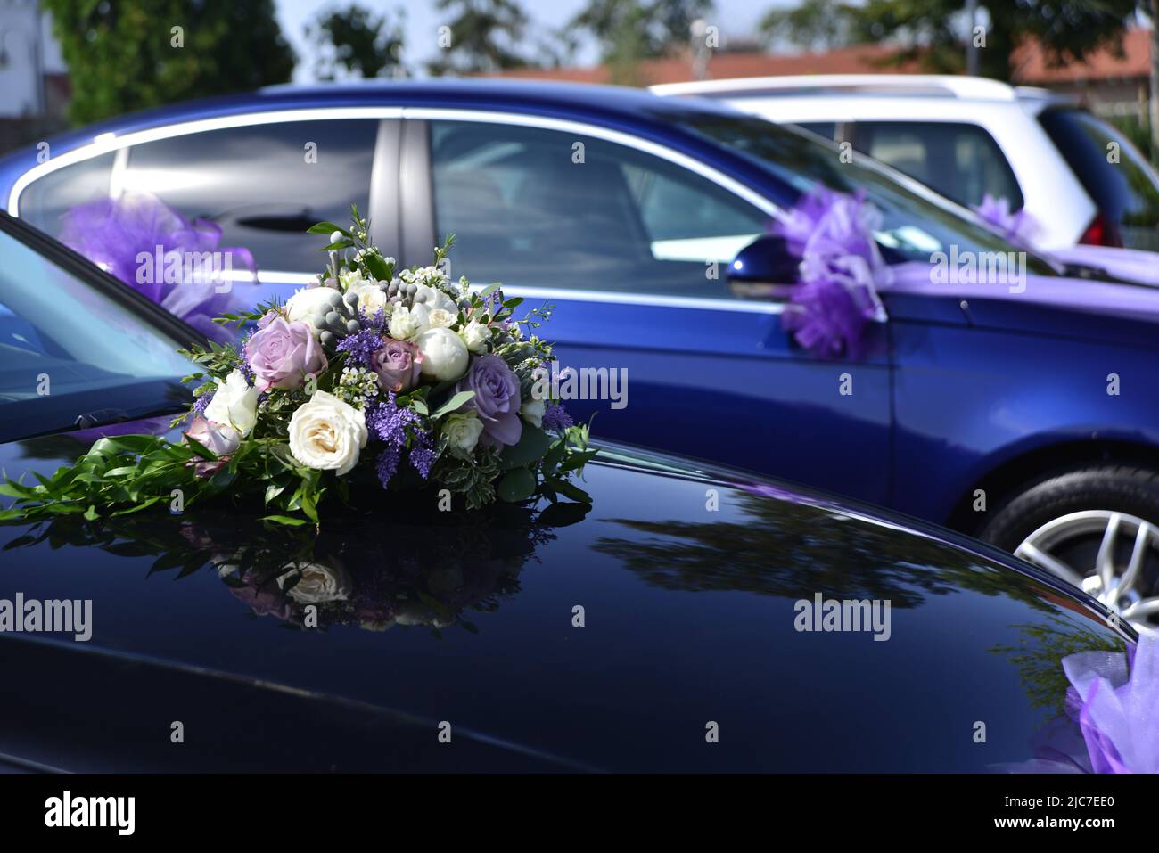 Auto decorate per il matrimonio Foto Stock