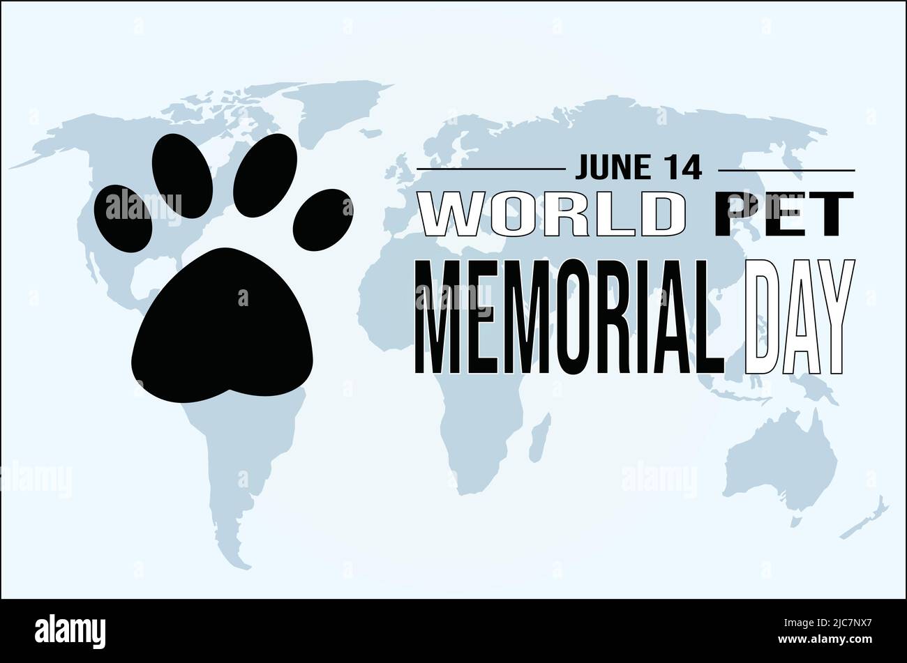 Il 14 giugno il World PET Memorial Day offre ai proprietari di animali domestici l'occasione di ricordare i compagni furry che sono passati via. Illustrazione vettoriale Illustrazione Vettoriale