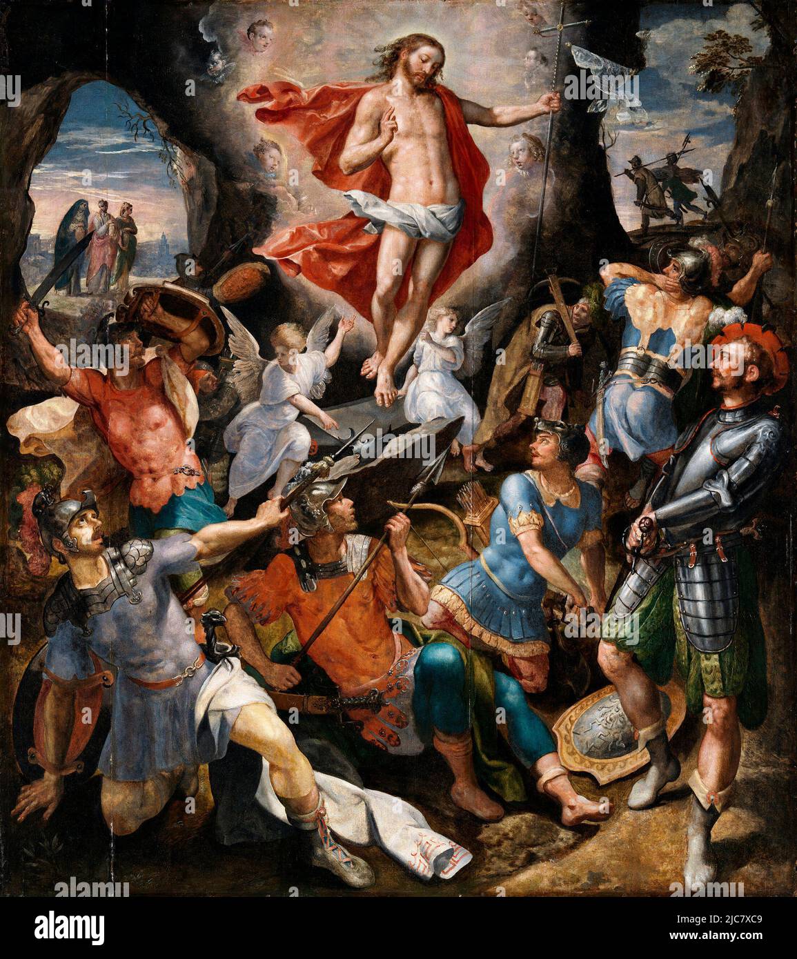 La risurrezione di Cristo di Maerten de Vos (1532-1603) Foto Stock