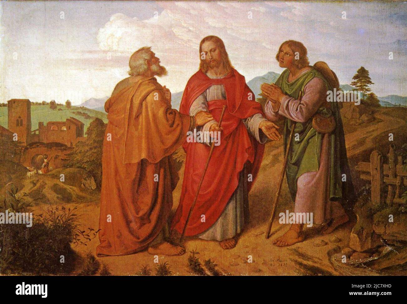 La cena ad Emmaus di Joseph von Führich (1800-1876) Foto Stock