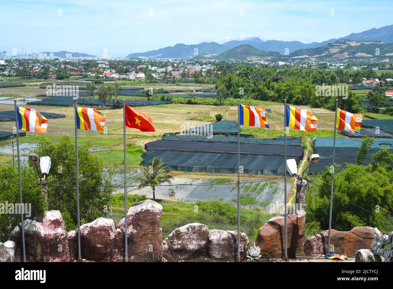 Vista paesaggio da pagoda in Nha Trang Vietnam Foto Stock