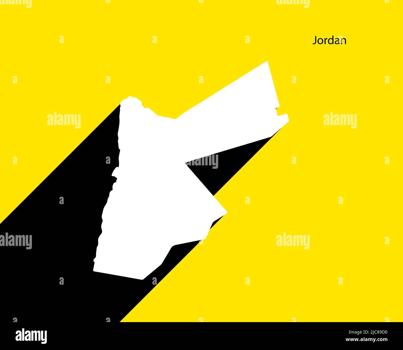 Mappa Jordan su poster retrò con lunga ombra. Segno vintage facile da modificare, manipolare, ridimensionare o colorare. Illustrazione Vettoriale