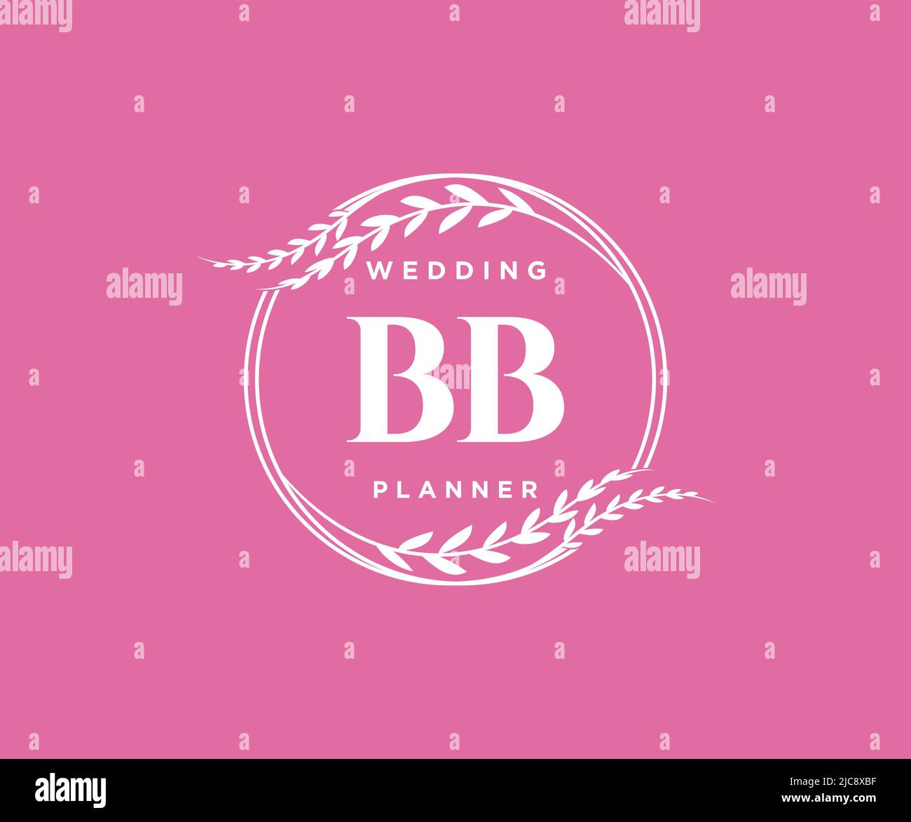 BB iniziali lettera matrimonio monogramma collezione loghi, disegnati a mano moderni minimalistici e modelli floreali per carte di invito, Salva la data, elegante Illustrazione Vettoriale
