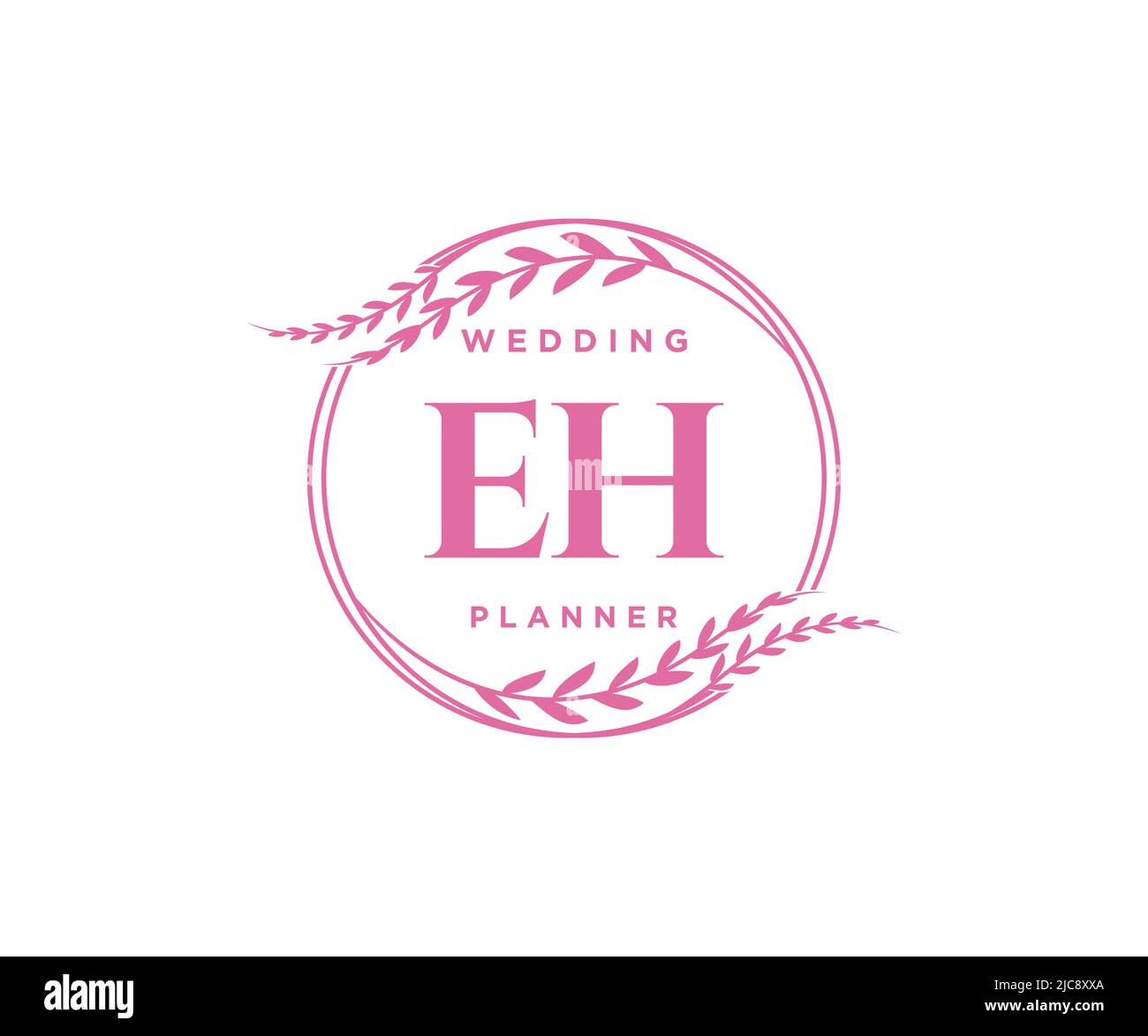 EH iniziali lettera matrimonio monogramma collezione loghi, disegnati a mano moderno minimalista e modelli floreali per carte di invito, Salva la data, elegante Illustrazione Vettoriale
