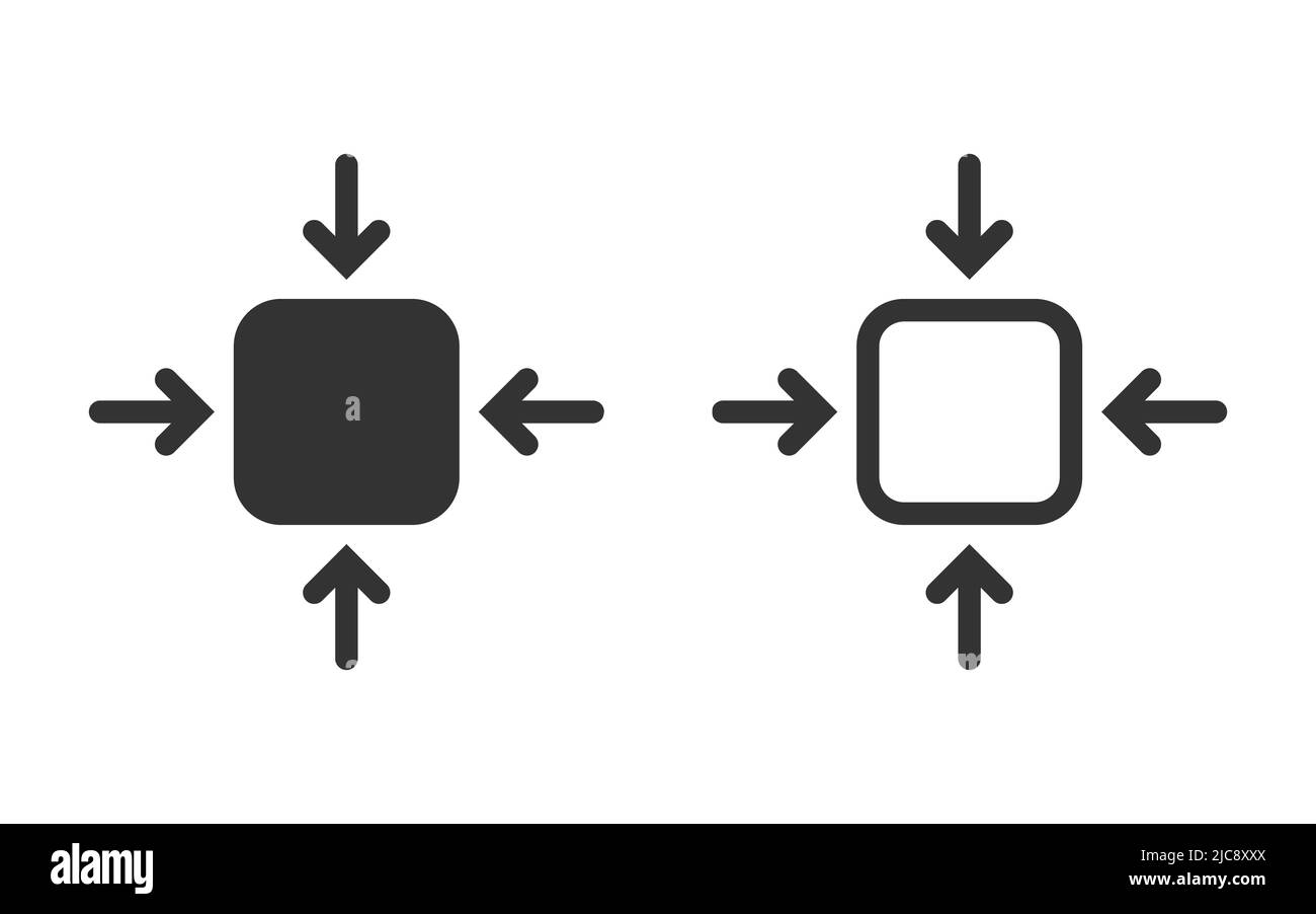 Icona compatta in stile piatto. Immagine vettoriale adatta in scala su sfondo isolato. Ridimensiona il concetto di business del segno del pulsante. Illustrazione Vettoriale