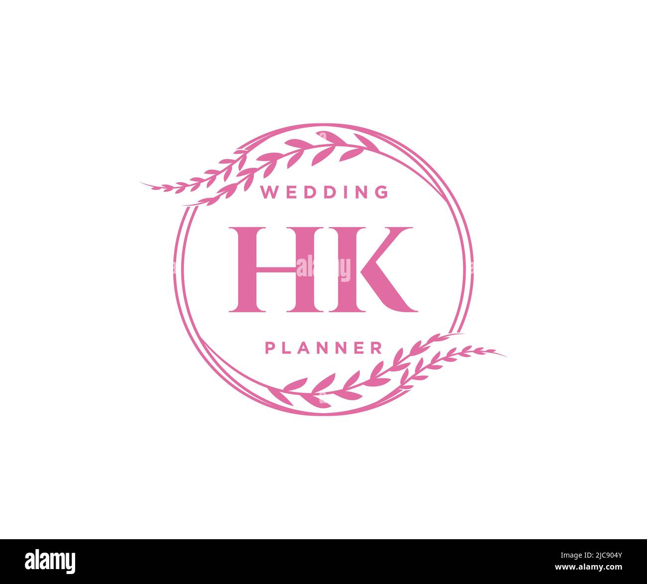 HK iniziali lettera Wedding monogramma collezione loghi, disegnati a mano moderno minimalista e modelli floreali per carte di invito, Salva la data, elegante Illustrazione Vettoriale