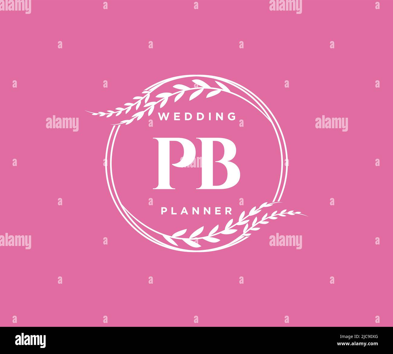 PB iniziali lettera Wedding monogramma collezione loghi, disegnati a mano moderno minimalista e modelli floreali per carte di invito, Salva la data, elegante Illustrazione Vettoriale