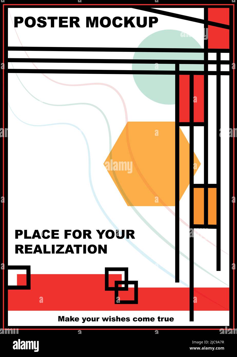 Illustrazione del poster del mockup. Per qualsiasi disegno, pubblicità, affari, commercio, giochi, tecnologia, film, libri corsi di formazione studiare la medicina della conoscenza sc Illustrazione Vettoriale