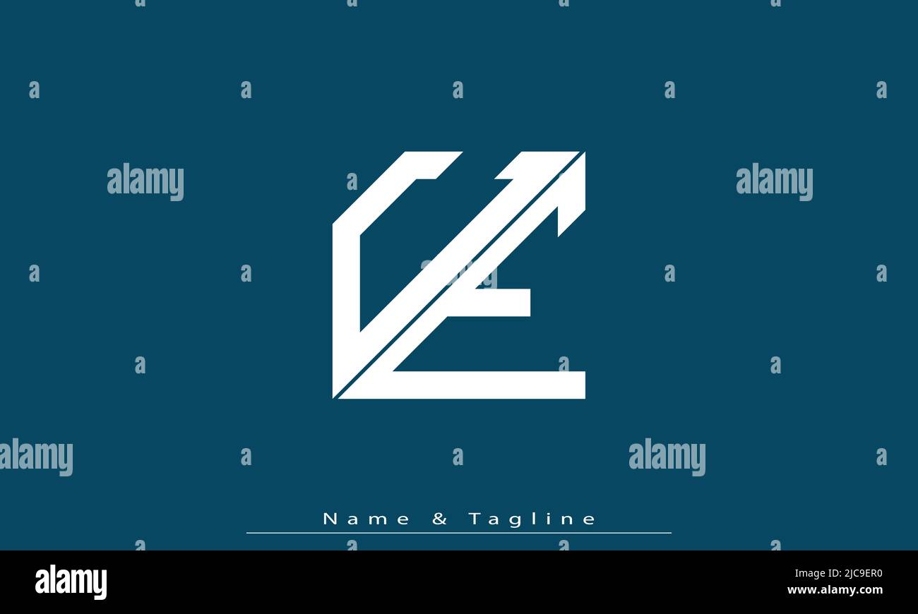 Lettere alfabetiche iniziali logo monogramma CE , EC Illustrazione Vettoriale
