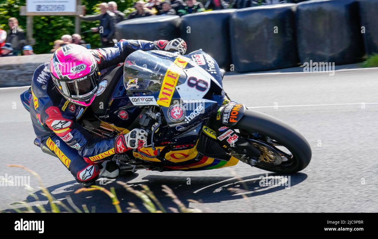 Douglas, isola di Man. 11th giugno 2022. Davey Todd (1000 Honda) in rappresentanza del Milenco del team di Padgett Motorcycles durante il 2022 Milwaukee Senior TT all'Isola di Man, Douglas, Isola di Man il 11 giugno 2022. Foto di David Horn. Credit: Prime Media Images/Alamy Live News Foto Stock