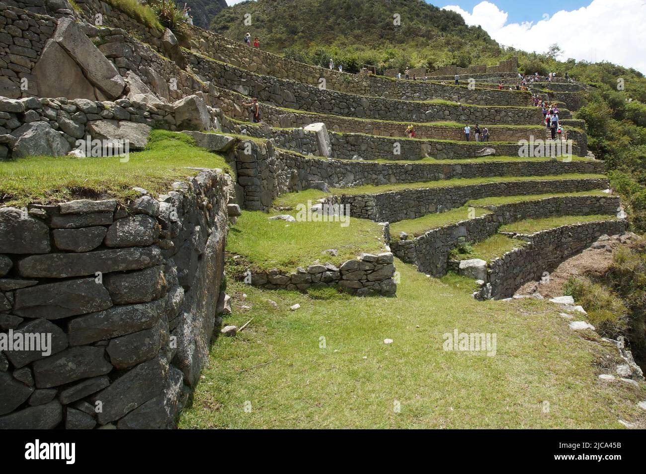 Machu Picchu è un sito archeologico inca situato in Perù, eletto nel 2007 come una delle sette meraviglie del mondo moderno Foto Stock Machu Picchu è un sito archeologico inca situato in Perù, eletto nel 2007 come una delle sette meraviglie del mondo moderno Foto Stock