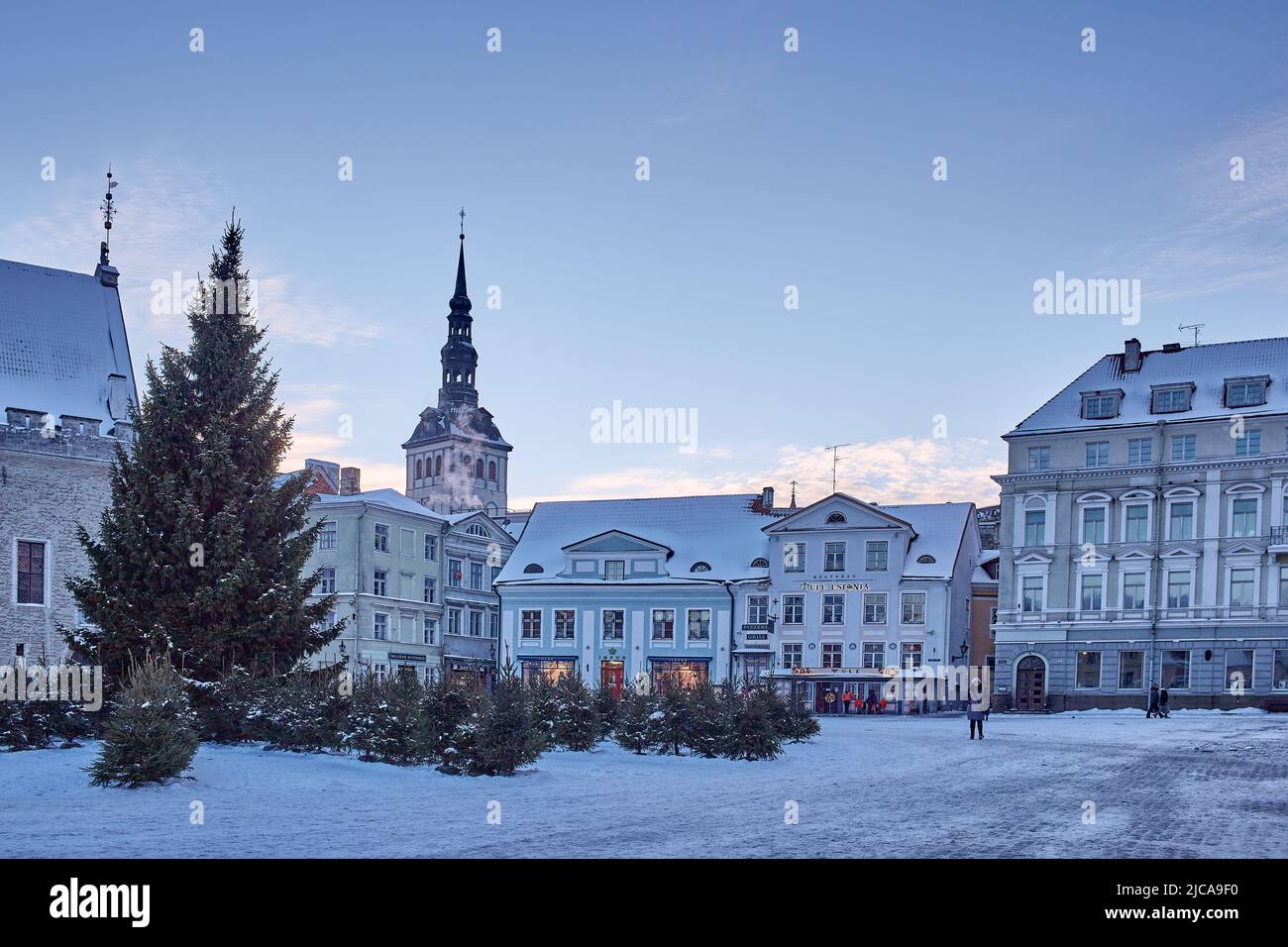 Città di Tallinn metà inverno a Snowy Estonia Foto Stock