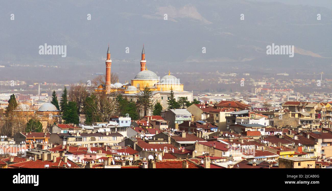 Vista sul centro storico di Bursa, Turchia Foto Stock