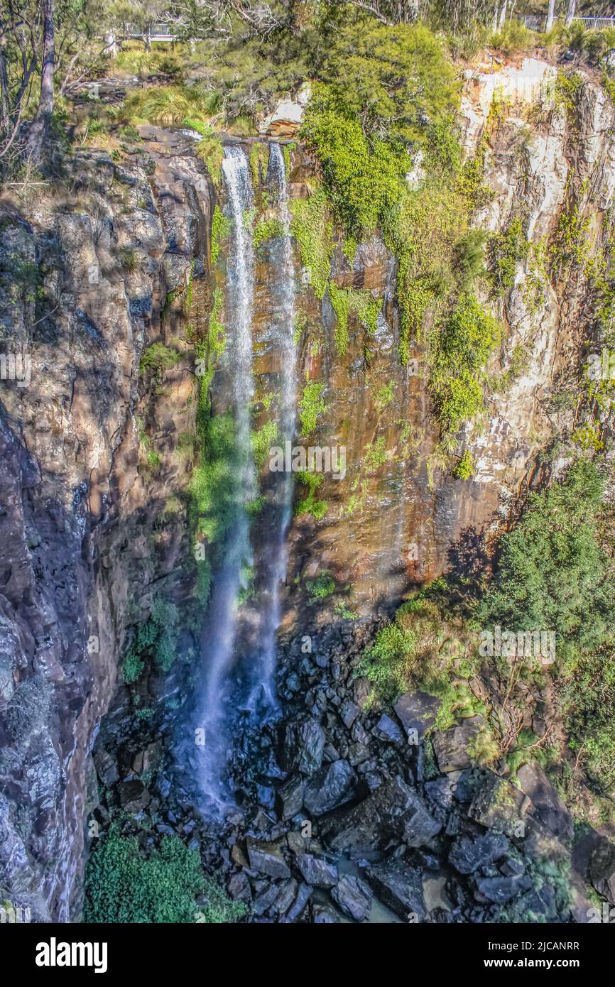 Queen Mary Falls nel Main Range National Park, che scende a 40 metri dalla catena McPherson Range vicino al confine tra Queensland e nuovo Galles del Sud dell'Australia Foto Stock