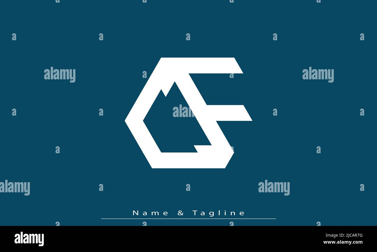 Lettere alfabetiche iniziali logo monogramma CF , FC Illustrazione Vettoriale