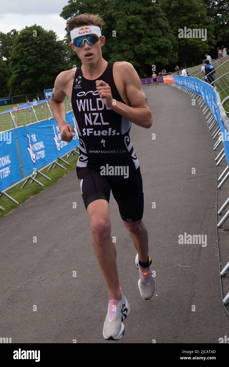Hayden Wilde Elite Mens Race Winner Medaglia d'oro al World Triathlon Leeds 2022 Foto Stock