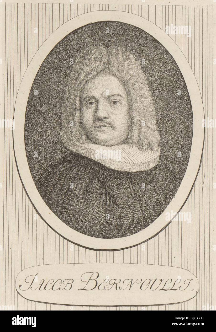 Ritratto di Jacob Bernoulli, tipografo: Heinrich Pfenninger, (menzionato sull'oggetto), 1759 - 1815, carta, incisione, h 125 mm - l 83 mm Foto Stock