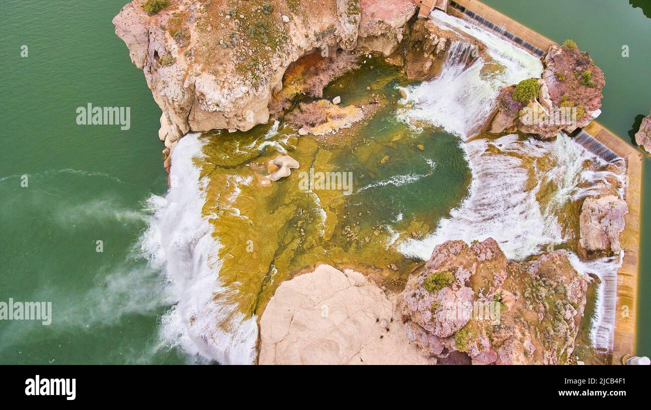 Guardando dall'alto alle cascate Shoshone in Idaho Foto Stock