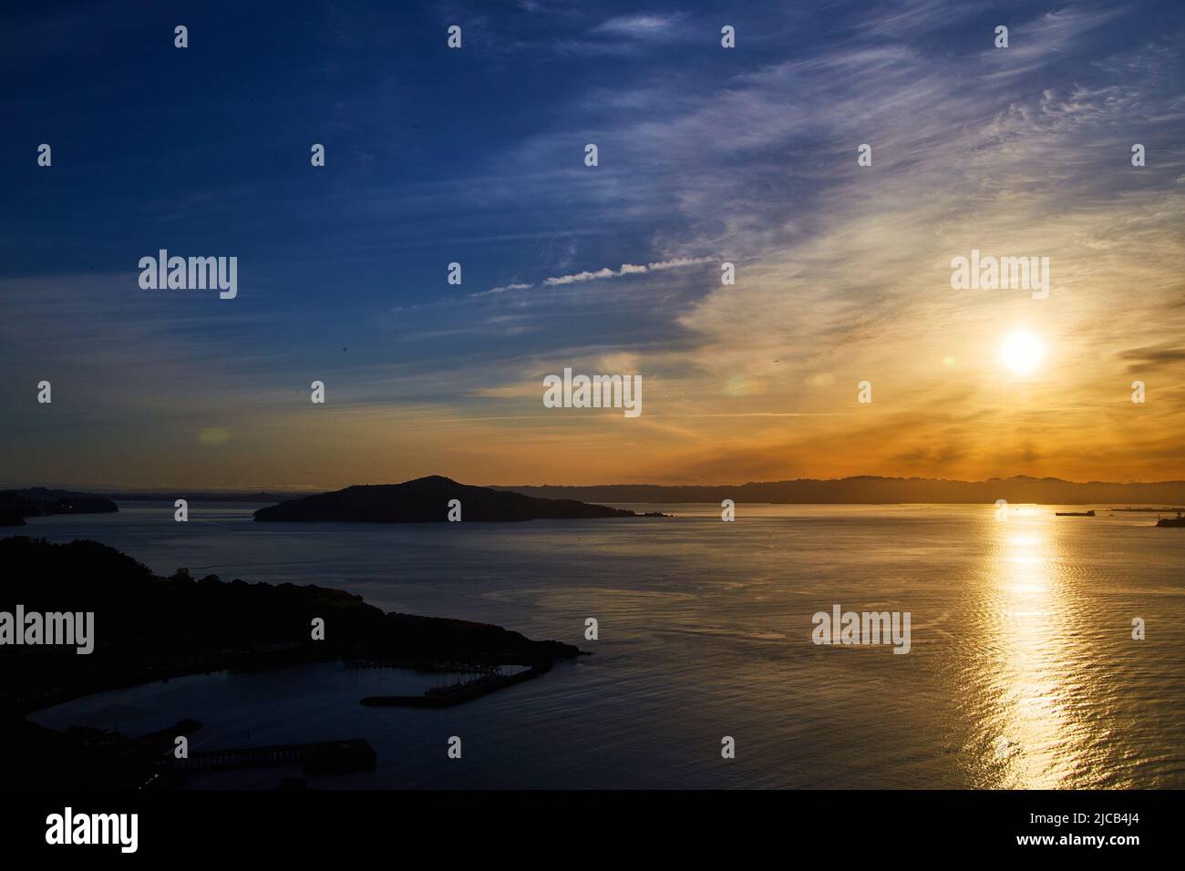 Splendida alba sulla baia di San Francisco in California Foto Stock