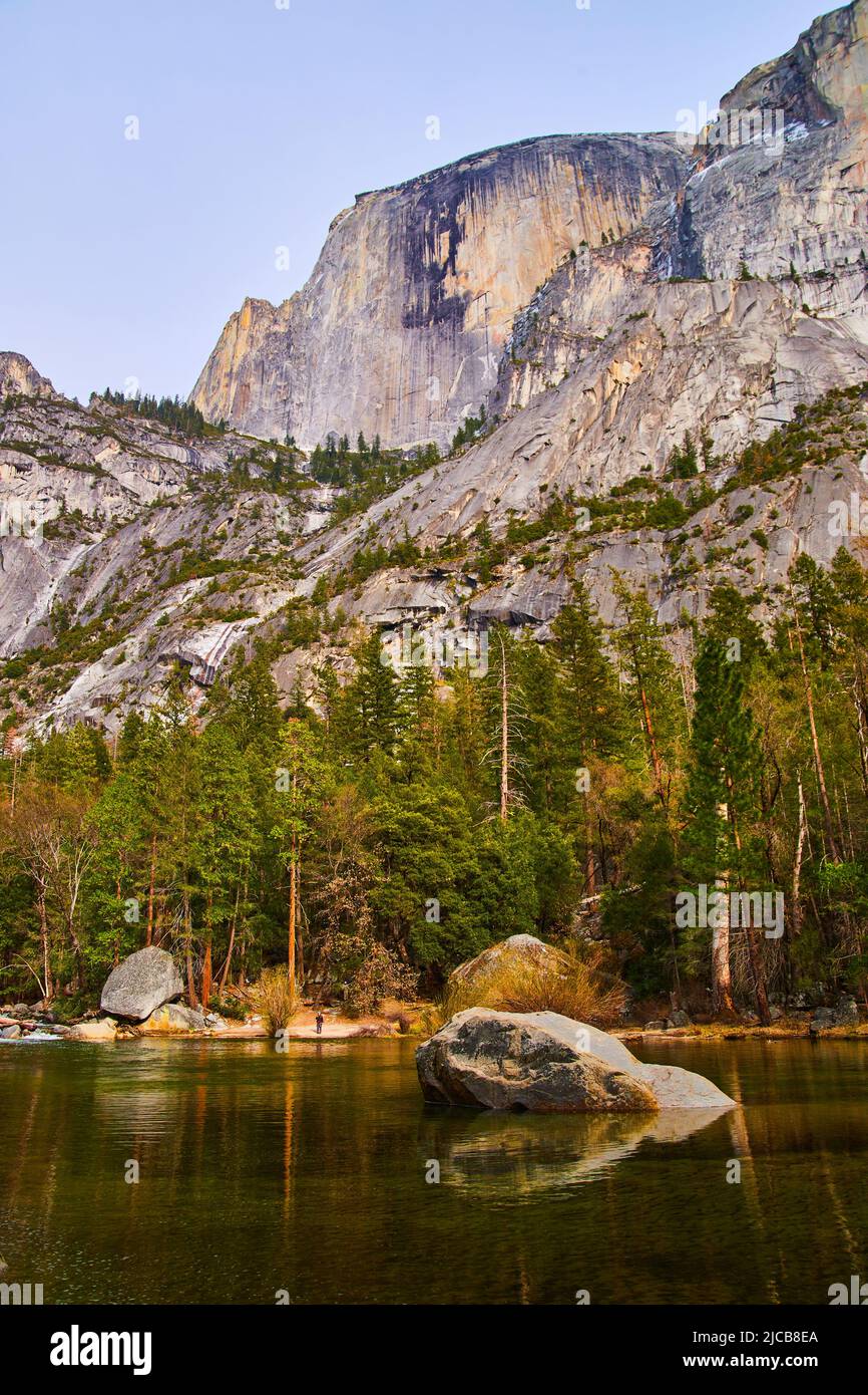 Mirror Lake e Half Dome a Yosemite Foto Stock