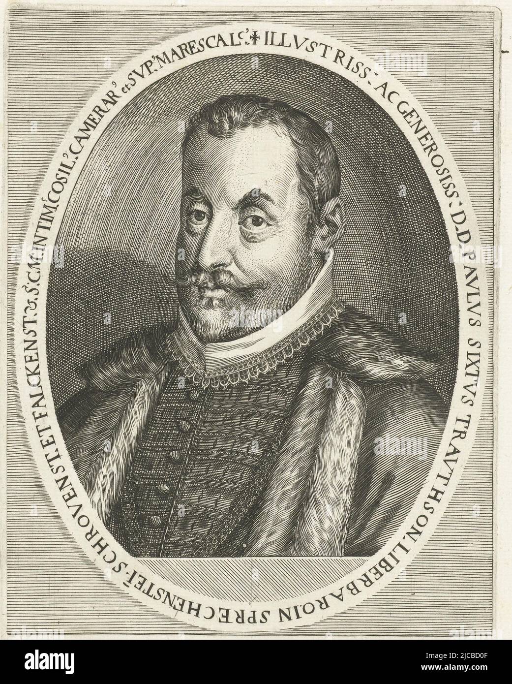 Ritratto di Paolo Sixt Conte di Trautson Ritratti di personaggi famosi del XVI secolo Atrium Heroicum, tipografo: Dominicus Custos, Augusta, 1600 - 1604, carta, incisione, a 177 mm x l 127 mm Foto Stock