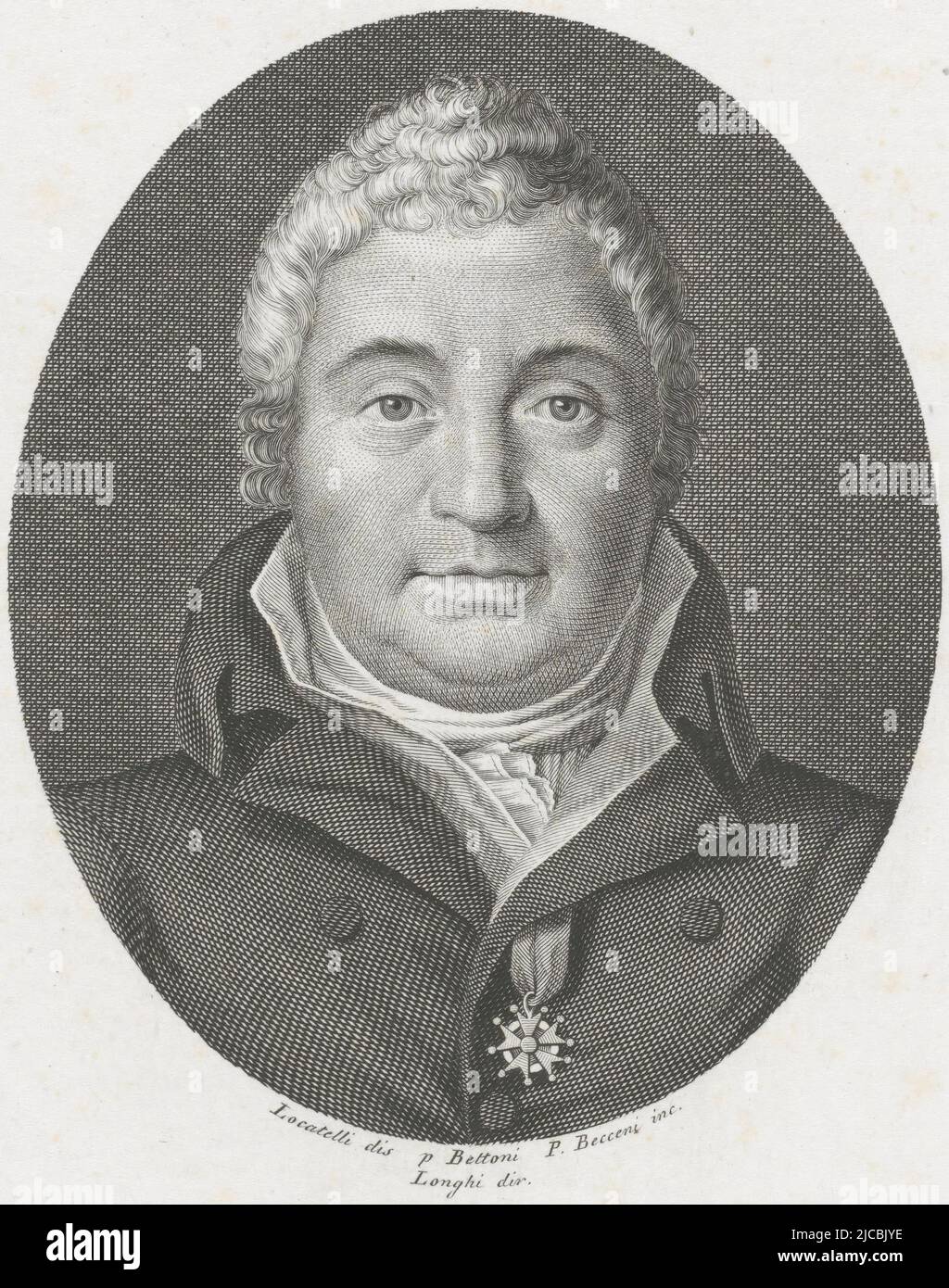 Ritratto di Ennio Quirino Visconti Ritratti di famosi italiani in ovali , tipografo: Pietro Becceni, (menzionato in oggetto), disegnatore intermedio: Locatelli, (menzionato in oggetto), Giuseppe Longhi, (Citato in oggetto), Italia, 1765 - 1829, carta, incisione, h 322 mm - l 238 mm Foto Stock