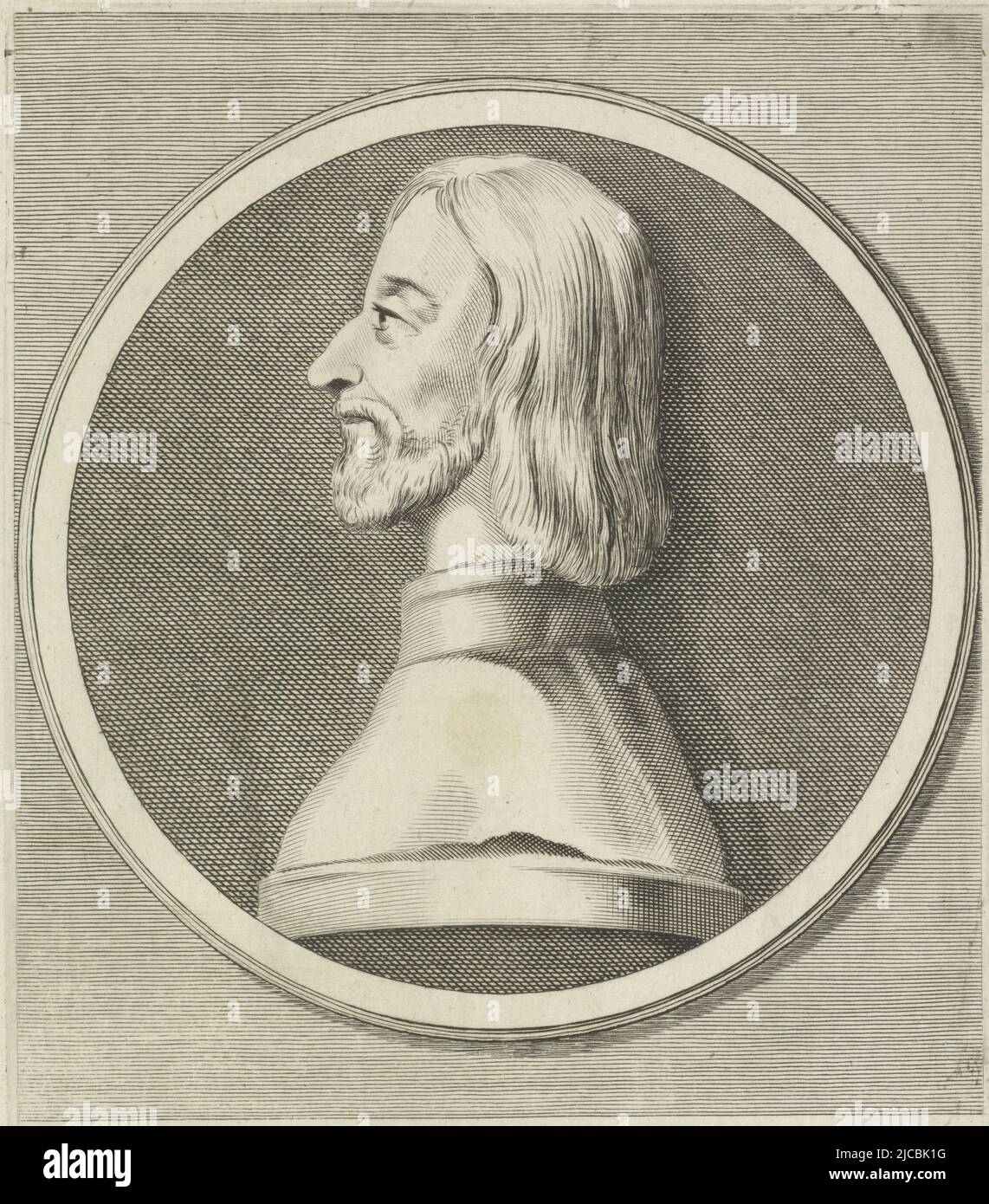 Ritratto di Battista Visconti, tipografia: Giovanni Battista Bonacina, (citato in oggetto), Italia, 1625 - 1669, carta, incisione, incisione, h 220 mm x l 160 mm Foto Stock
