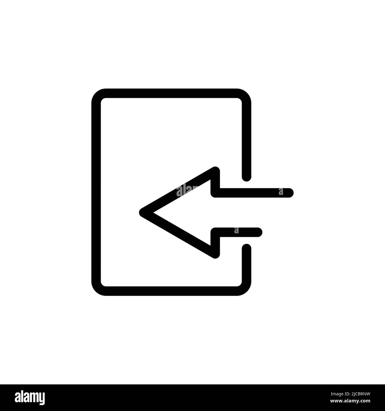 Freccia sinistra vettore icona con rettangolo. Adatto per Chiudi icona, ui-ux, web, sito web, avvio, pixel perfect. stile icona linea. Design semplice illustrato Illustrazione Vettoriale