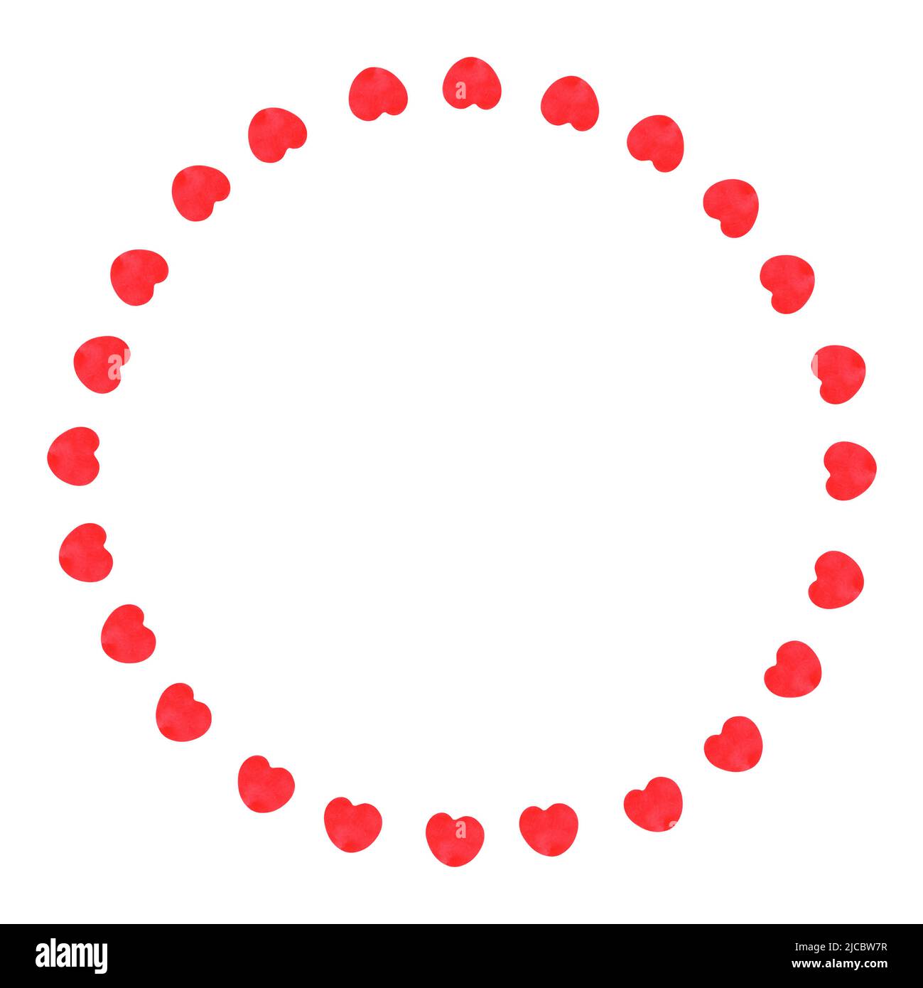 Corona di cuore semplice. Luogo per l'iscrizione. Illustrazione dell'acquerello. Isolato su sfondo bianco. Per i tuoi piatti di design, accessori, adesivi Foto Stock