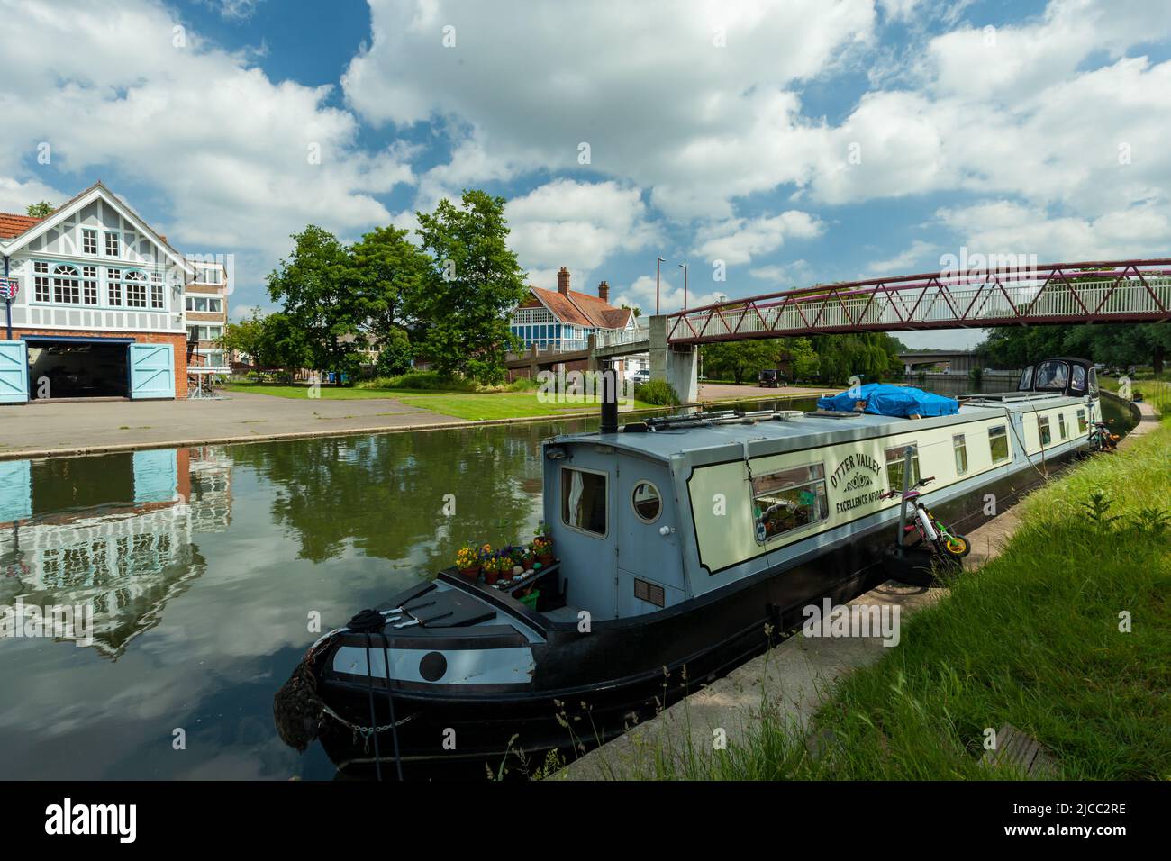 Casa galleggiante sul fiume Cam a Cambridge, Inghilterra. Foto Stock