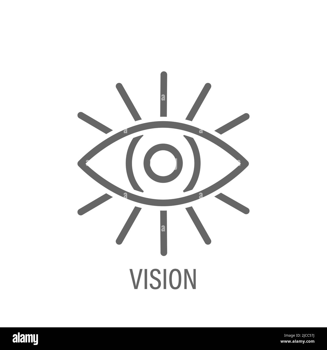 icona vision (visione). Illustrazione vettoriale per siti Web, applicazioni e strumenti applicativi. Icona contorno. Stile piatto Illustrazione Vettoriale