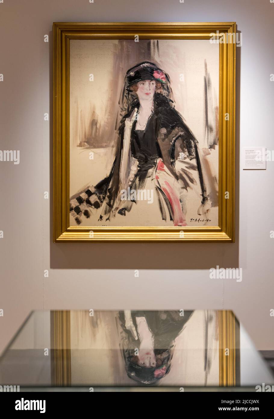Ritratto di Lady Laverty dell'artista scozzese Frances Cadell, mostra City Art Centre, Edimburgo, Scozia, Regno Unito Foto Stock