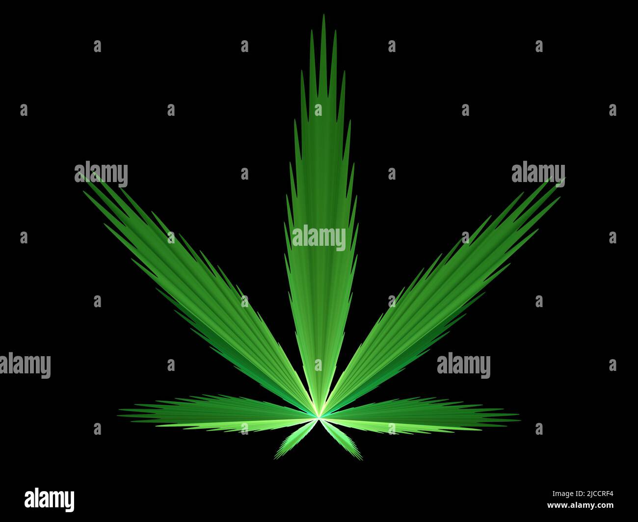 Cannabis Leaf Flame Fractal Art Foto Stock