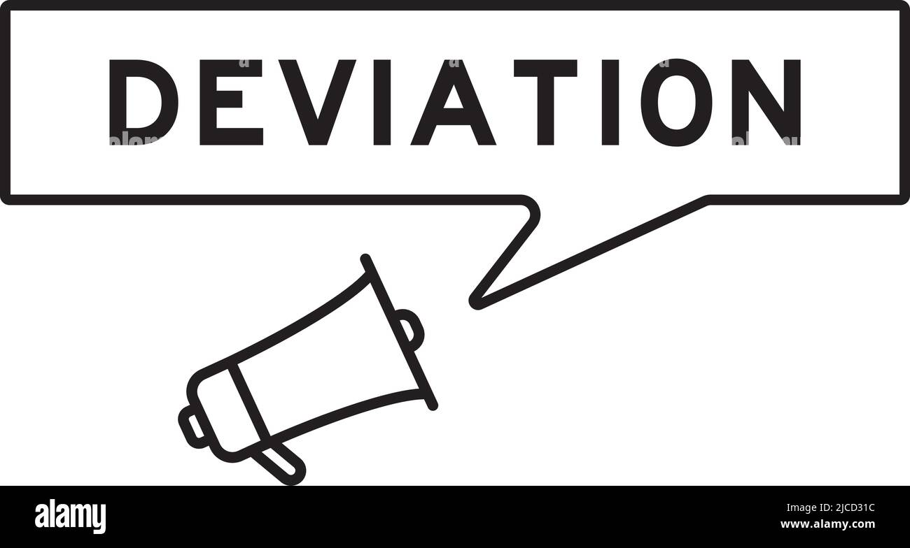 Icona megafono con bolla vocale in deviazione di parola su sfondo bianco Illustrazione Vettoriale