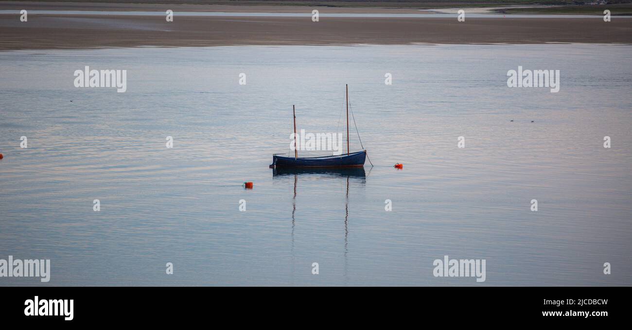 Barca a Aber Dyfi Wales Foto Stock