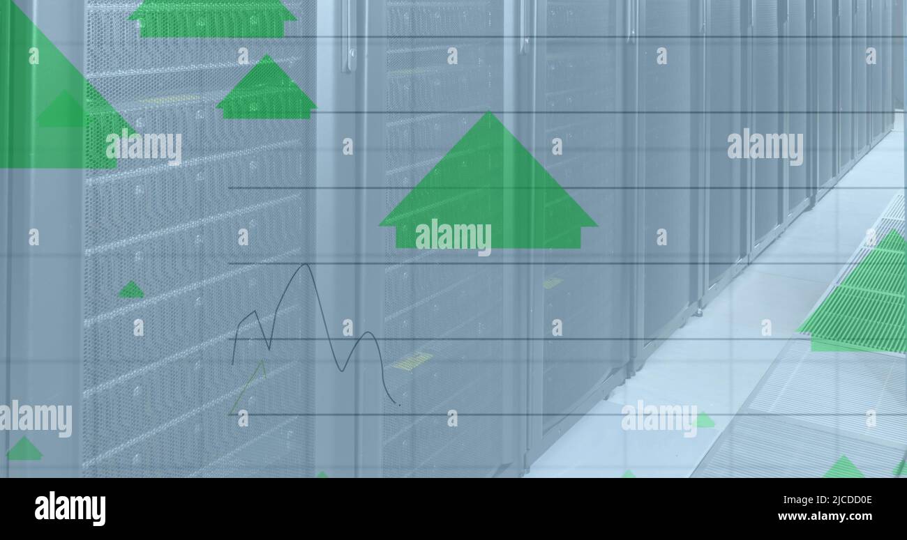 Immagine delle statistiche e dell'elaborazione dei dati su server di computer Foto Stock