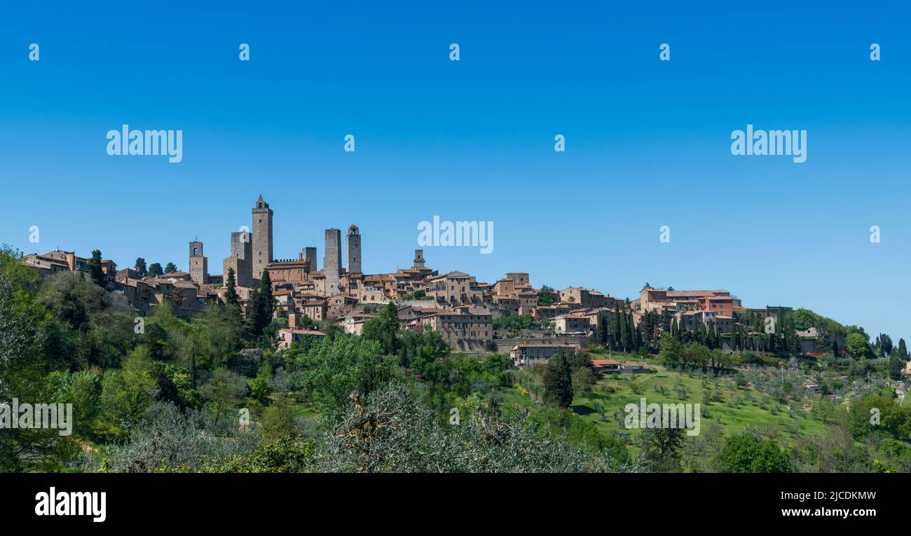 Vista panoramica della città di San Gimignano Foto Stock
