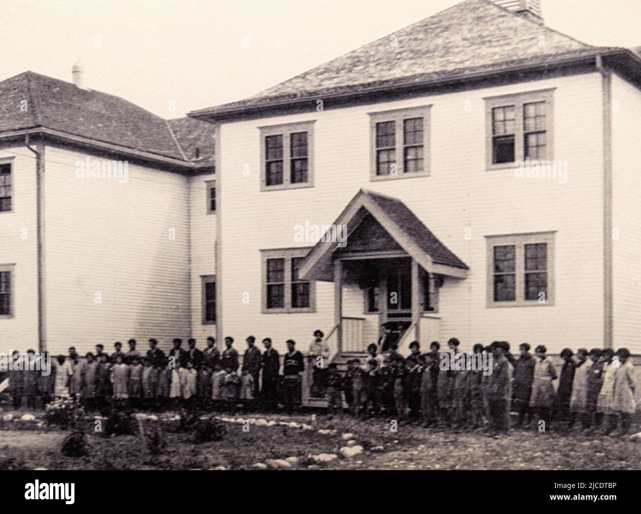 Alunni alla Old Sun School, Gleishen, prima nazione Siksika, Alberta Canada. 1927 Foto Stock