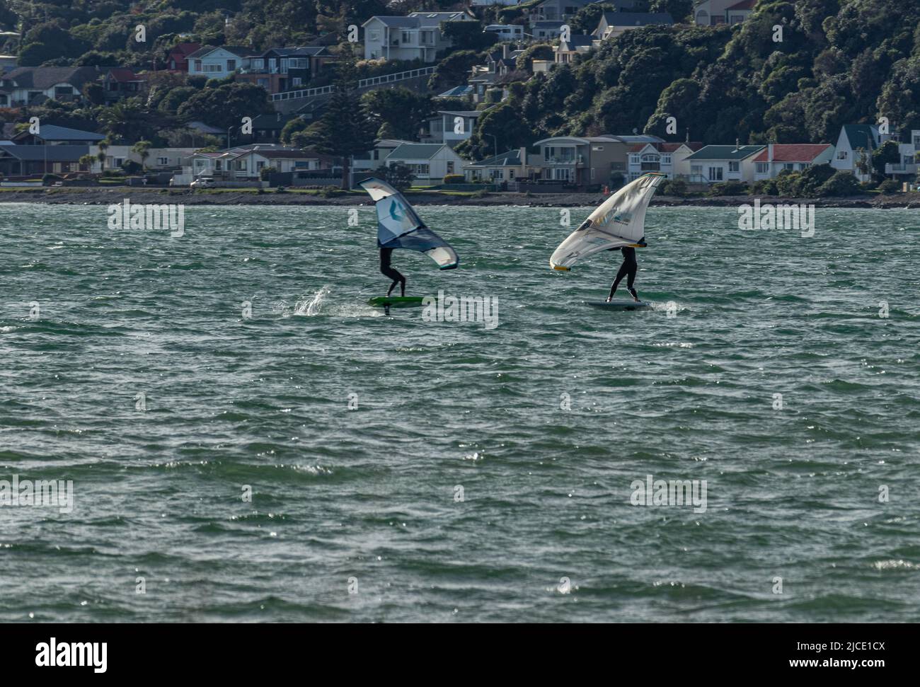 Due assi di aliscafo si avvicinano l'un l'altro Foto Stock