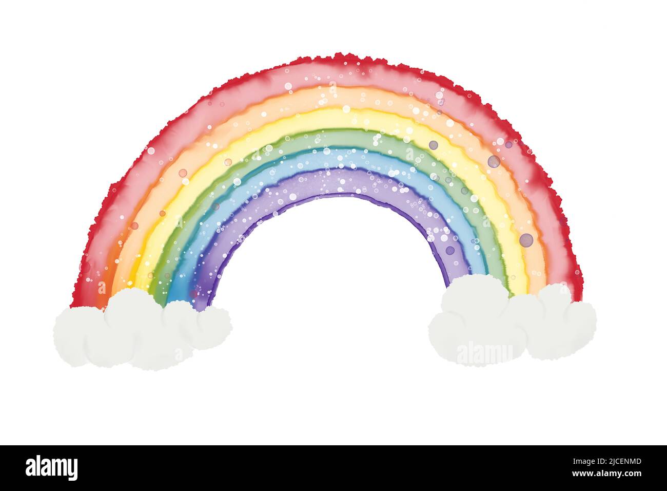 Arcobaleno e nuvole con un background d'arte pittorica. Inchiostro alcolico, acquerello, concetto di orgoglio della comunità LGBTQ. Foto Stock