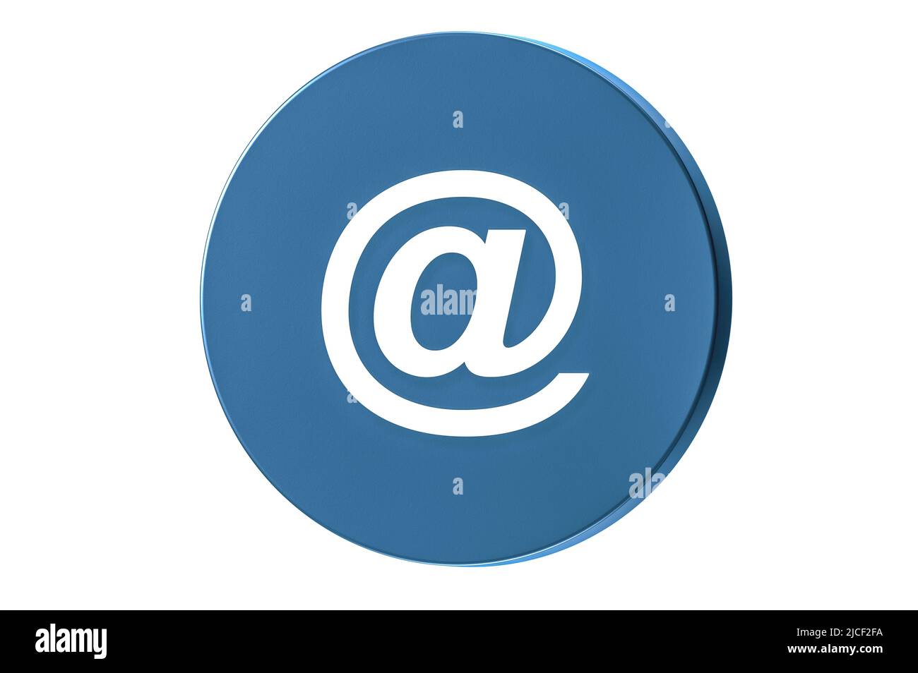 Icona lucida Web cerchio e-mail. Icona del pulsante e-mail. E-mail pulsante blu isolato su bianco. Contattaci icona Foto Stock