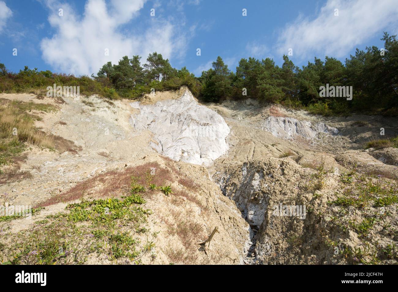 Canyon di sale di Praid: Rocce bianche fatte di cristalli di sale Foto Stock