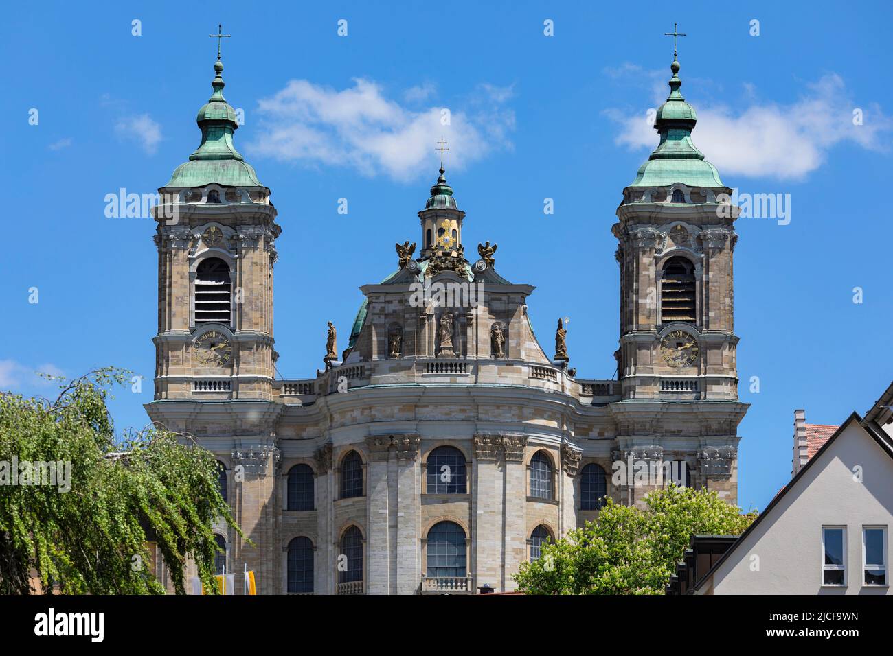 Basilica di San Martino a Weingarten, la più grande chiesa barocca a nord delle Alpi, la strada barocca dell'alta Svevia, l'alta Svevia, Baden-Württemberg, Germania Foto Stock