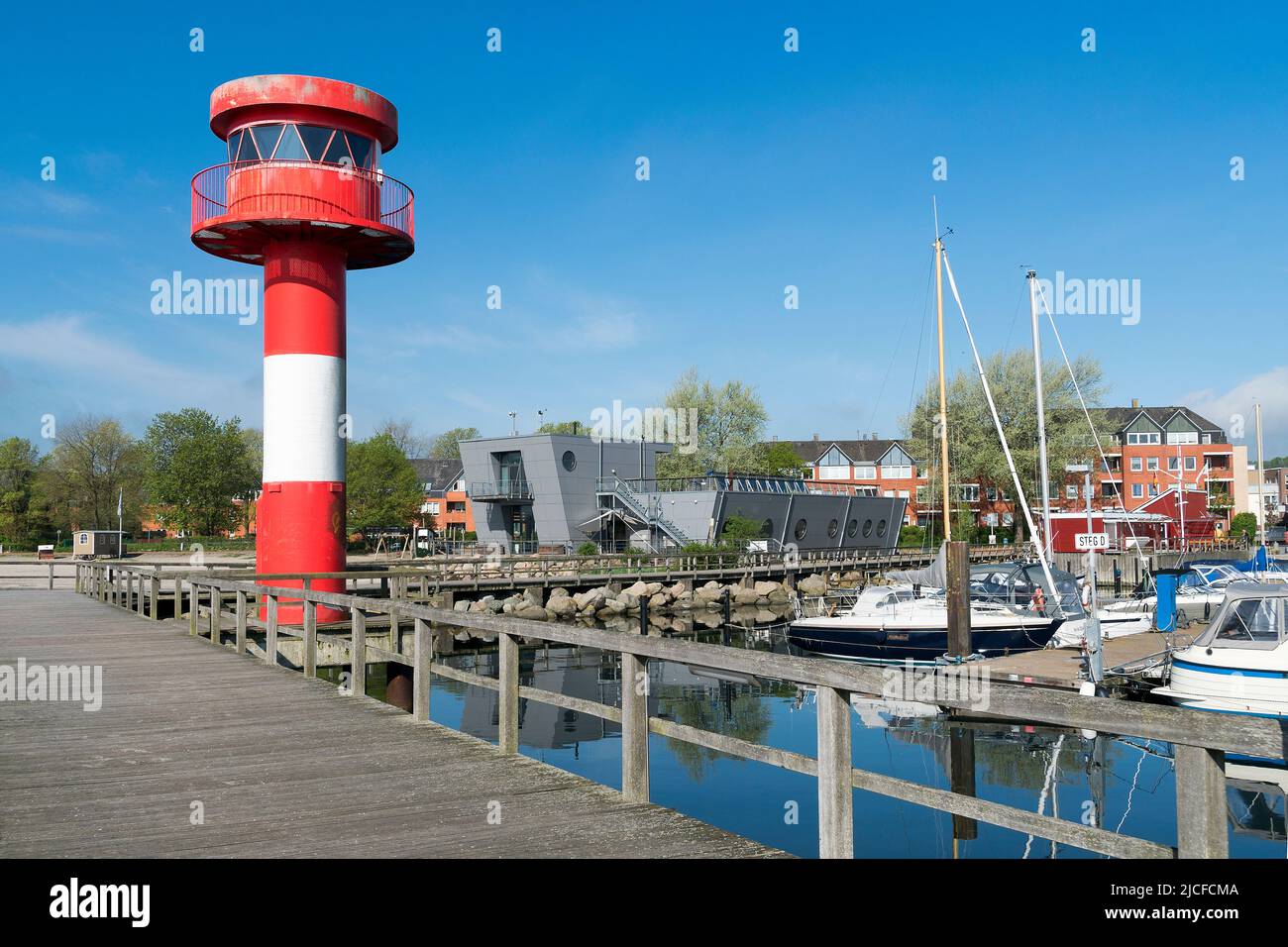 Germania, Schleswig-Holstein, Eckernförde, nuovo faro e museo di storia naturale Foto Stock