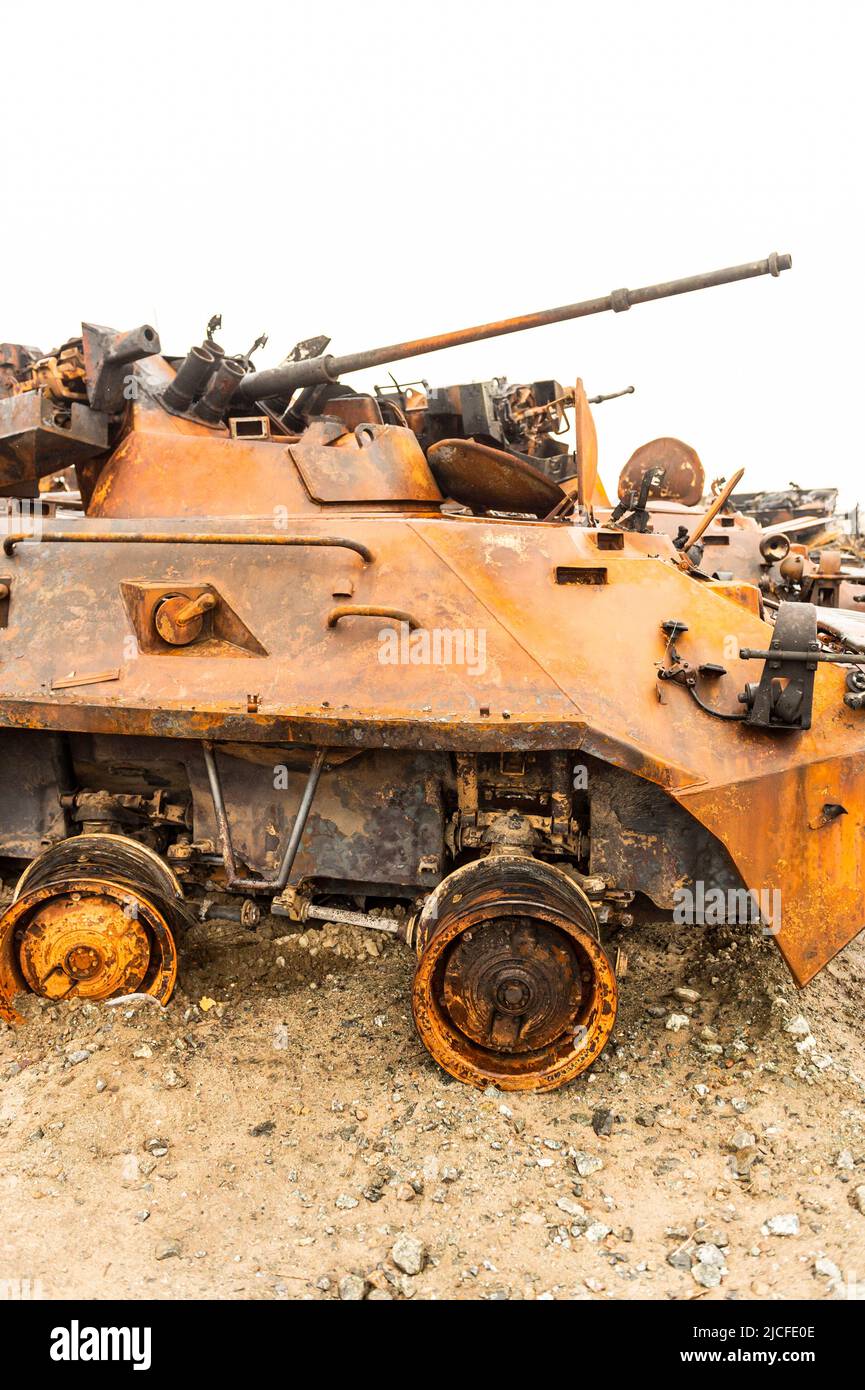 Cimitero Tank vicino a Bucha Foto Stock