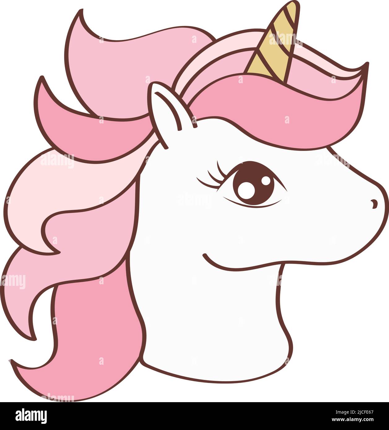 Unicorn Face Clipart Character Design. Adorabile clip Art Unicorn Head.  Illustrazione vettoriale di un animale per stampe per vestiti, adesivi,  doccia del bambino Immagine e Vettoriale - Alamy